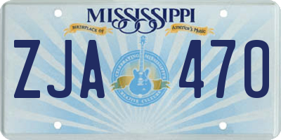 MS license plate ZJA470