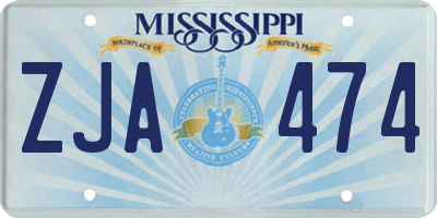 MS license plate ZJA474