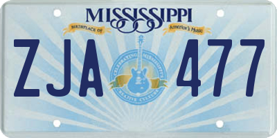 MS license plate ZJA477