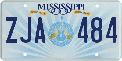 MS license plate ZJA484