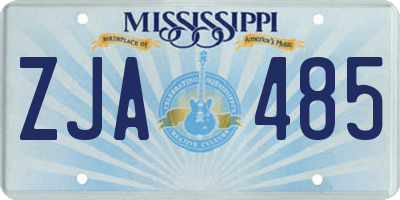 MS license plate ZJA485