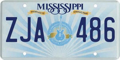 MS license plate ZJA486