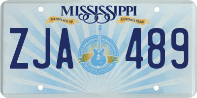 MS license plate ZJA489