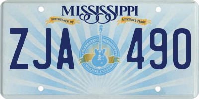 MS license plate ZJA490