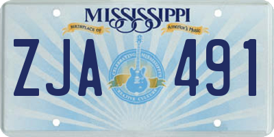MS license plate ZJA491