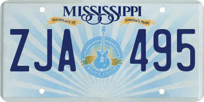 MS license plate ZJA495