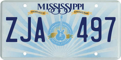 MS license plate ZJA497