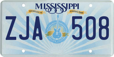 MS license plate ZJA508