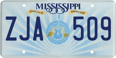 MS license plate ZJA509