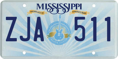 MS license plate ZJA511