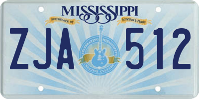 MS license plate ZJA512