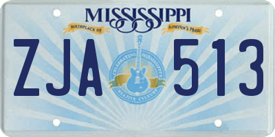 MS license plate ZJA513