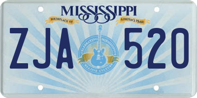 MS license plate ZJA520
