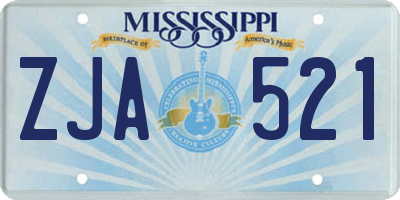 MS license plate ZJA521