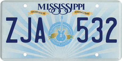 MS license plate ZJA532
