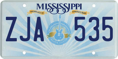 MS license plate ZJA535