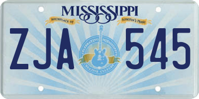 MS license plate ZJA545