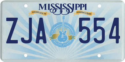 MS license plate ZJA554