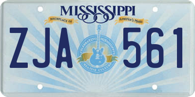 MS license plate ZJA561