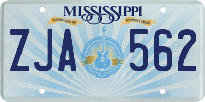 MS license plate ZJA562
