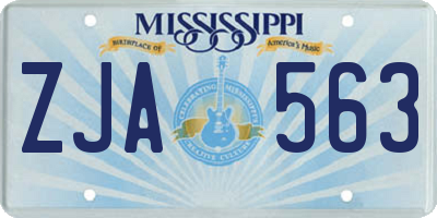 MS license plate ZJA563