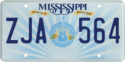 MS license plate ZJA564