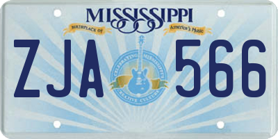 MS license plate ZJA566