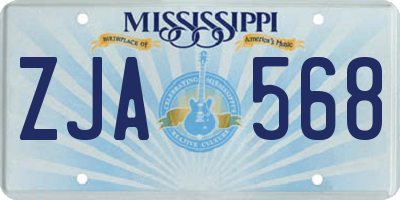 MS license plate ZJA568