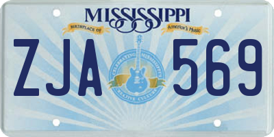 MS license plate ZJA569