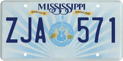 MS license plate ZJA571