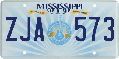 MS license plate ZJA573