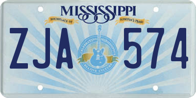 MS license plate ZJA574