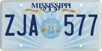 MS license plate ZJA577