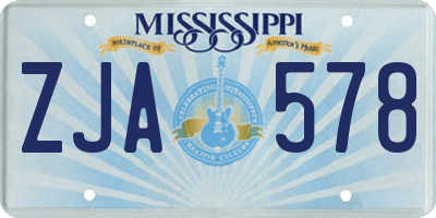MS license plate ZJA578