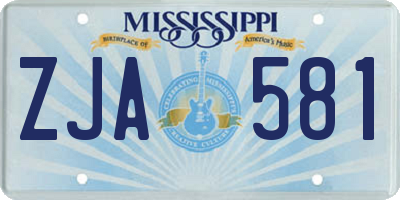 MS license plate ZJA581