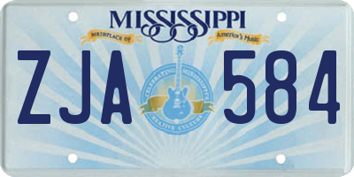 MS license plate ZJA584