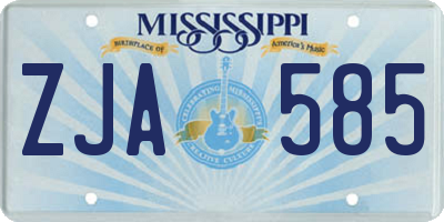 MS license plate ZJA585