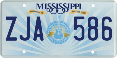 MS license plate ZJA586