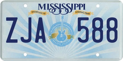 MS license plate ZJA588