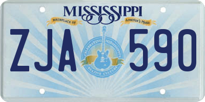 MS license plate ZJA590