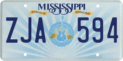 MS license plate ZJA594