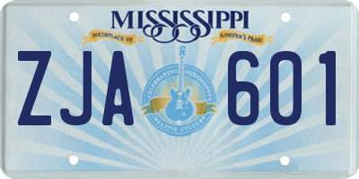 MS license plate ZJA601