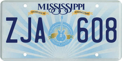 MS license plate ZJA608