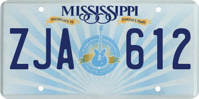 MS license plate ZJA612
