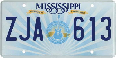 MS license plate ZJA613