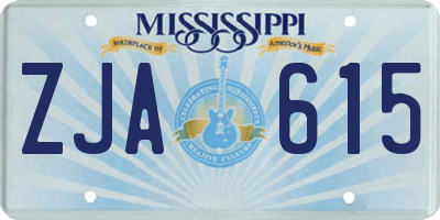 MS license plate ZJA615