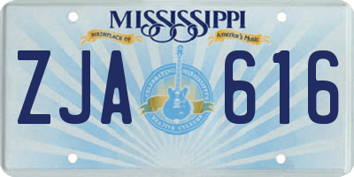 MS license plate ZJA616