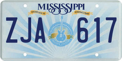 MS license plate ZJA617
