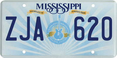 MS license plate ZJA620