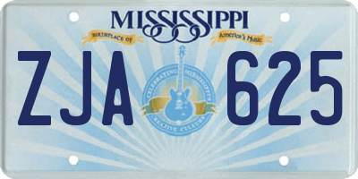MS license plate ZJA625